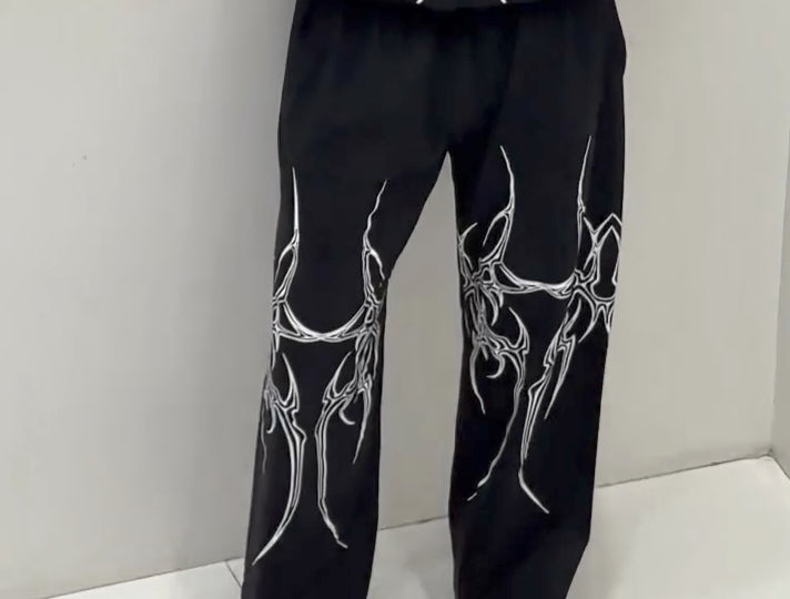 Black Jeans That Don't Fade American Street Graffiti Style For Men And Women