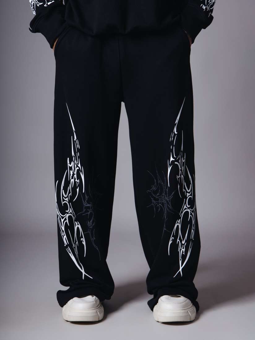 Black Jeans That Don't Fade American Street Graffiti Style For Men And Women